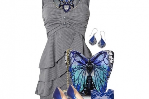 Модный образ для колье в готическом стиле